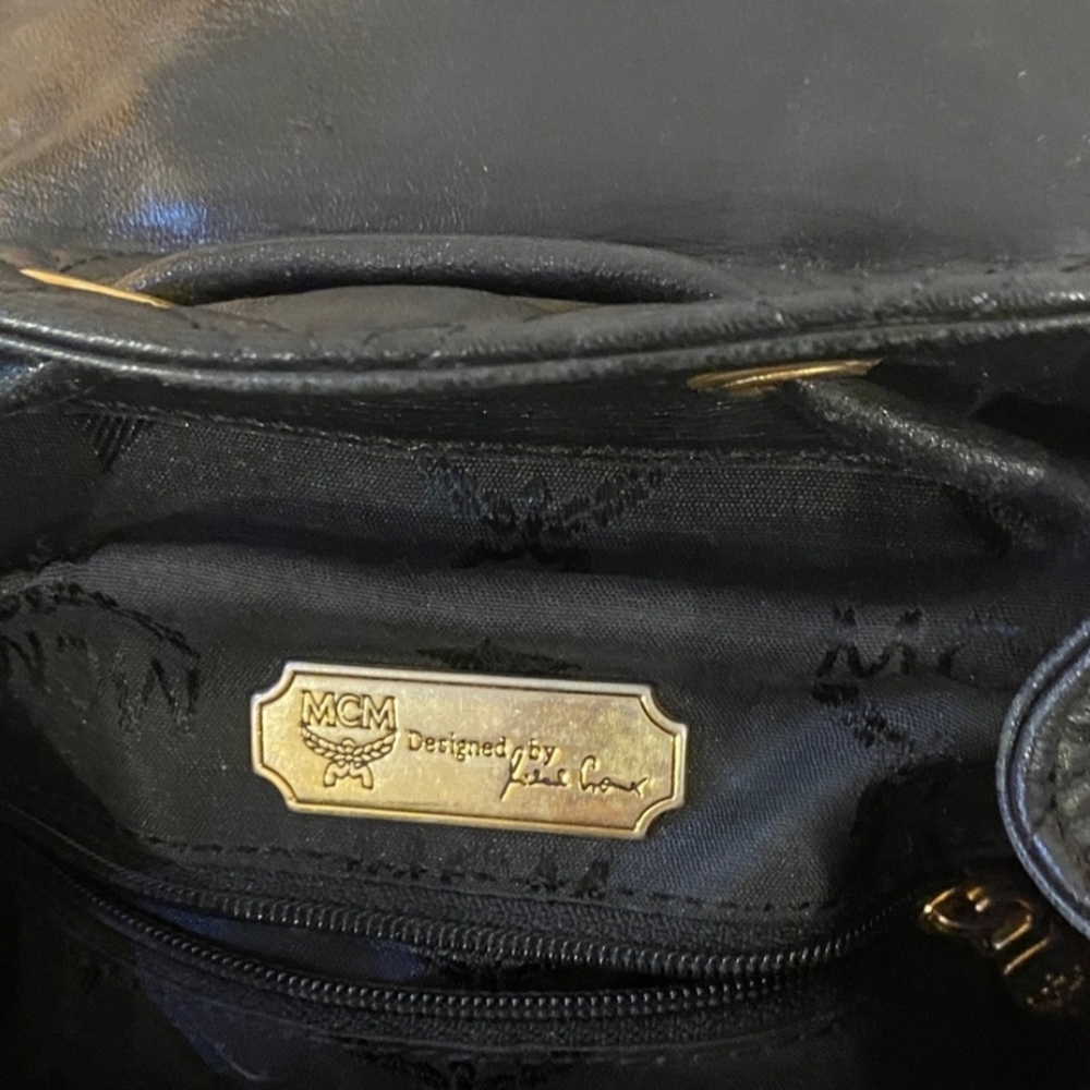 MCM Black Quilted Leather (Unisex) Mini Backpack / Handbag ( GUC) - Picture 5 of 11